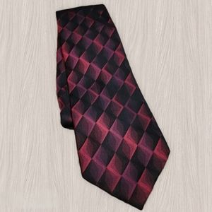 Van Heusen 100% Silk Red Hologram Tie